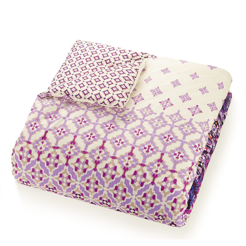 King Purple Cotton Reversible Comforter Set