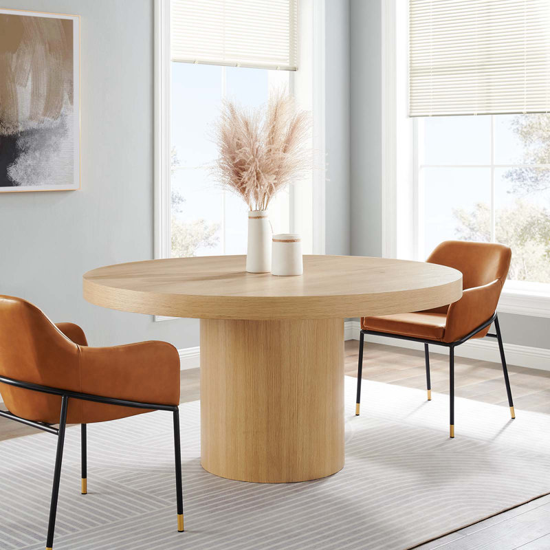 Modern 60" Round High Gloss White MDF Dining Table