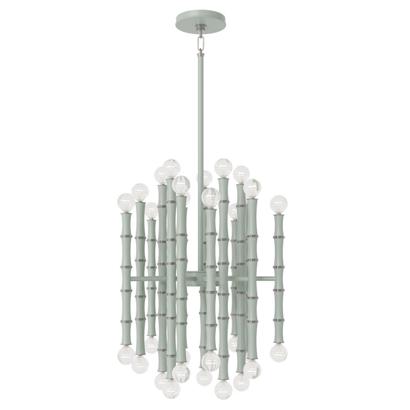 Kane 30 - Light Chandelier, Pumpkin/Polished Nickel