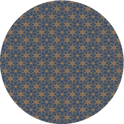 Tapis jaune/bleu marine à motifs Hinojosa