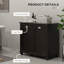 Armoire à linge double inclinable, armoire de rangement pour salle de bain avec panier à 2 compartiments, armoire de plancher moderne pour salle de bain, noir-2139540607