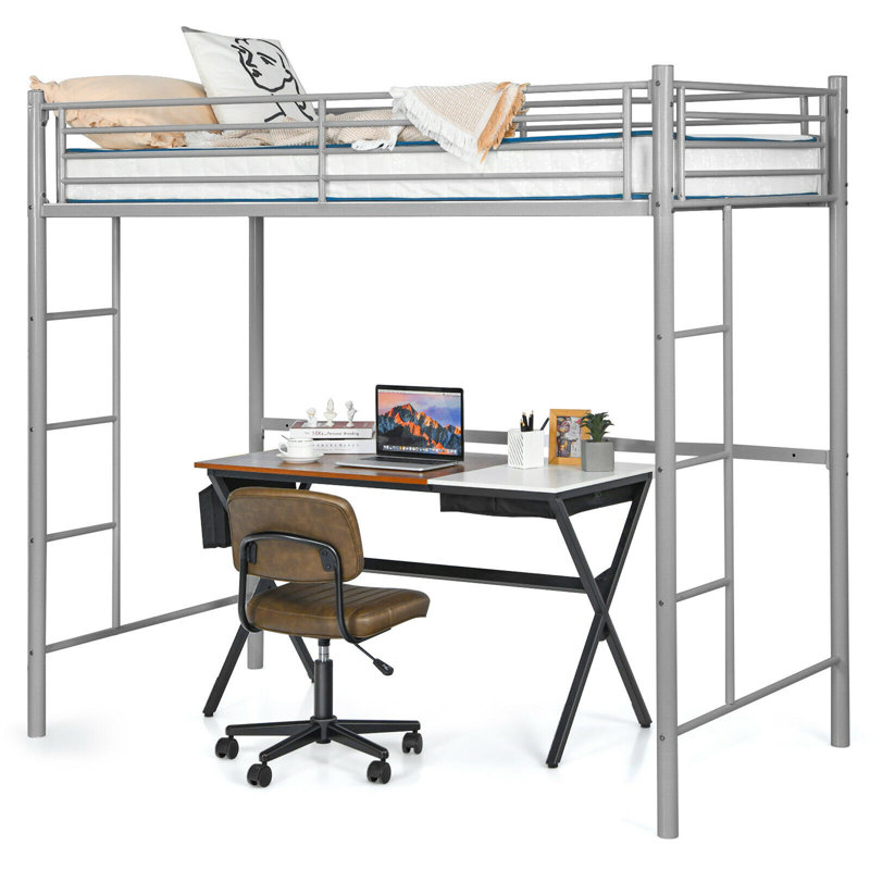 Blume Juliano 71.5" Steel Bed Frame, Silver