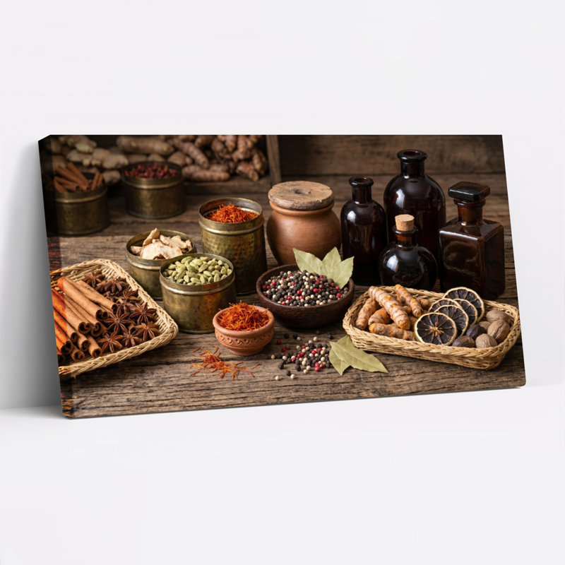 Ensemble de 1 toile murale Spice Array, L 58 po x H 28 po, Toile tendue
