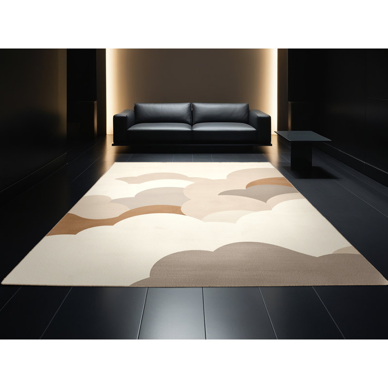 Tapis beige moelleux moelleux Adlai, Carré 6 pi