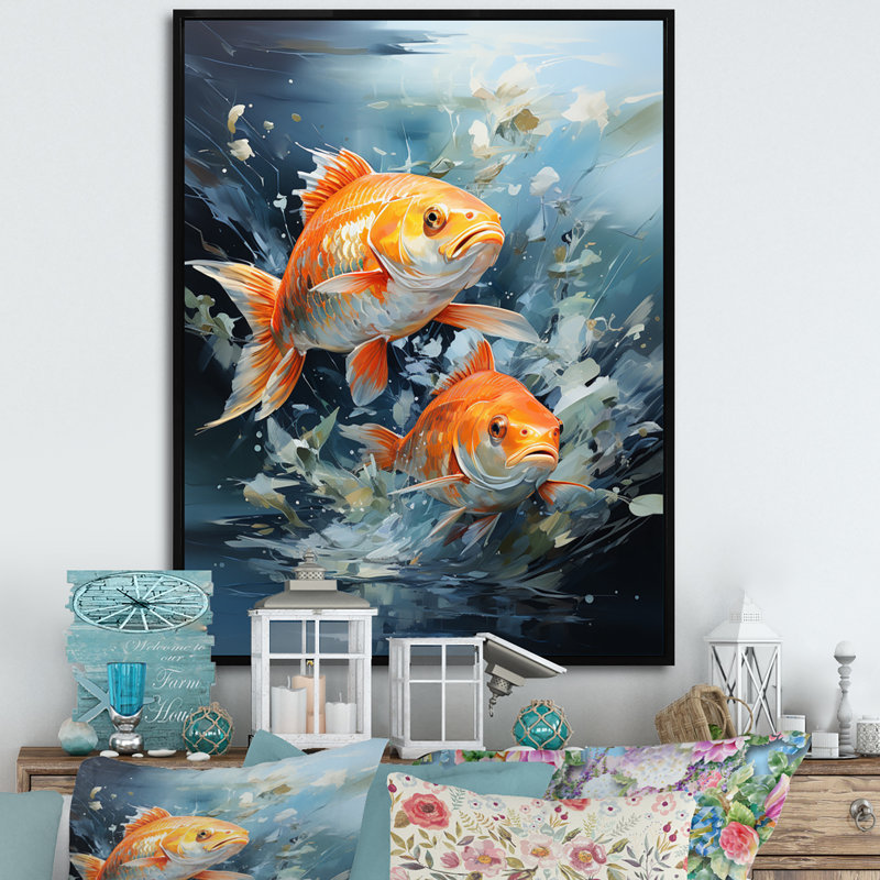 " Fishing Carp Collage II ", 32" H x 16" W x 1" D, Black Floater Framed