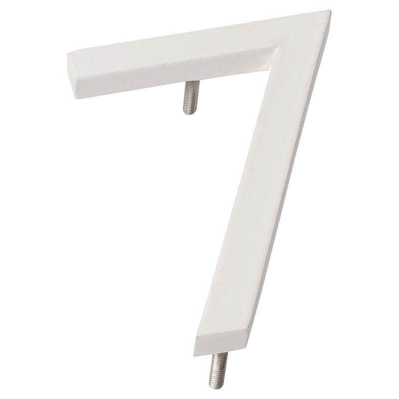 4'' H Metal House Number, 7, White