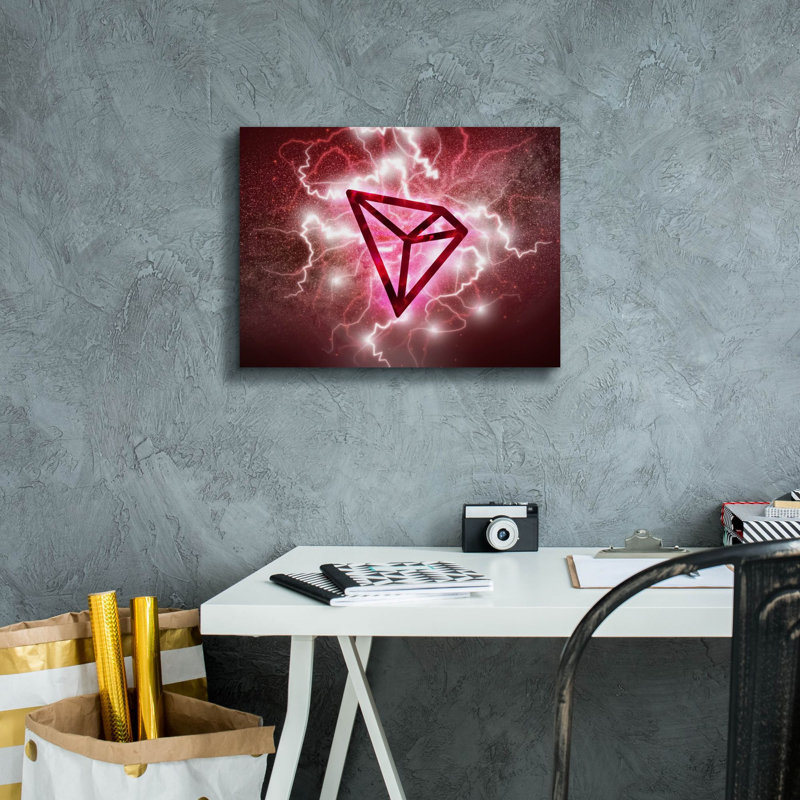 «Crypto Eclipse Tron Trx» par Epic Portfolio, art mural sur toile, H 12 po x l 16 po x P 0,75 po