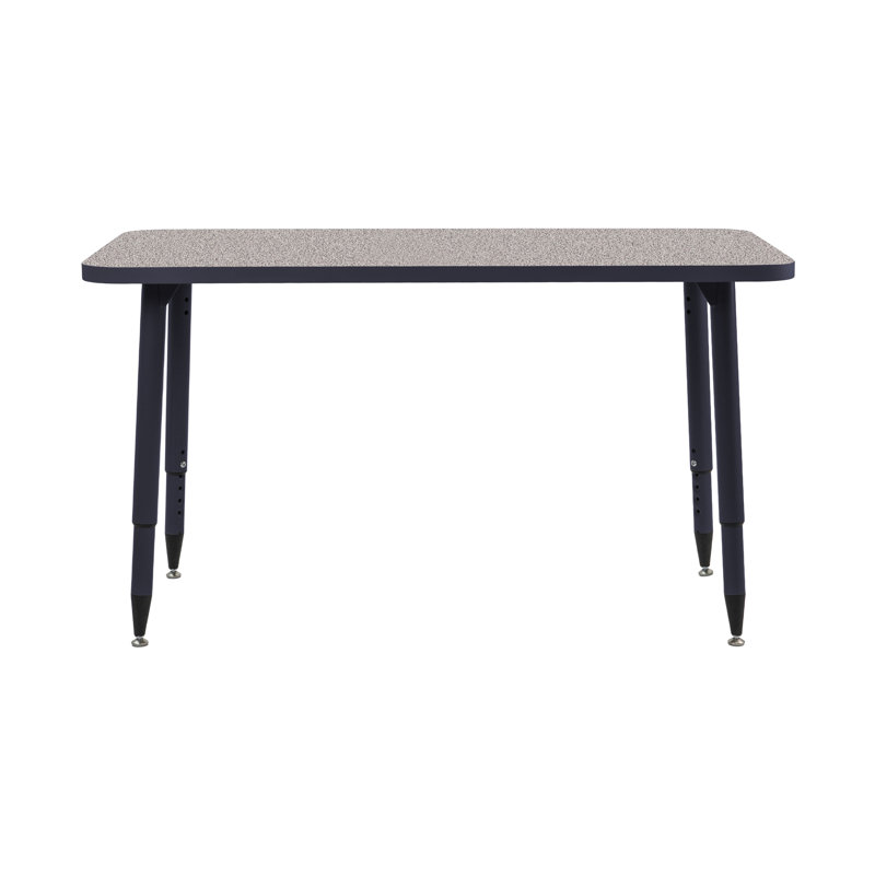 Table d'activité rectangulaire 24 x 48 avec pieds fuselés réglables Adapte, 24 po x 48 po, Gris/bleu marine