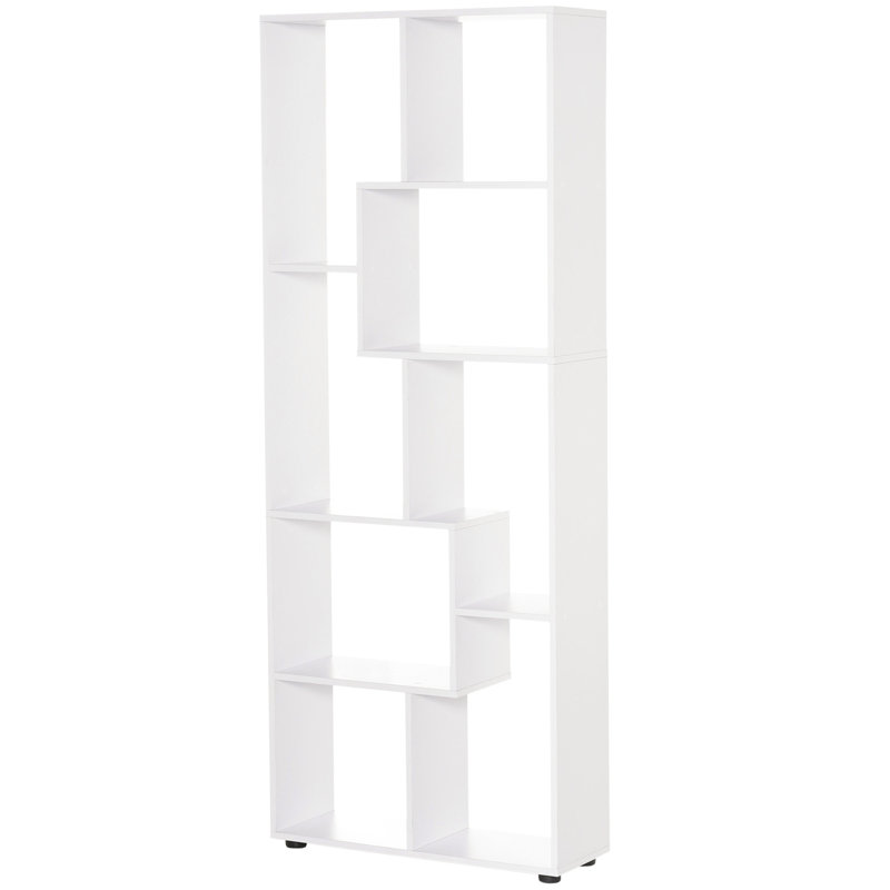 Ramani Geometric Bookcase, White, 178cm H x 70cm W x 24cm D