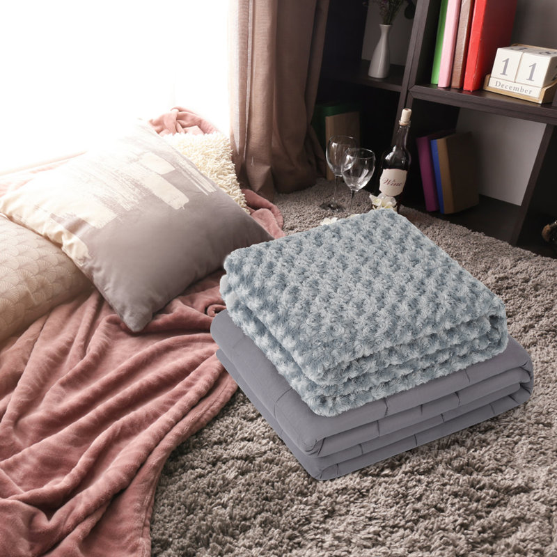 Knitted Heated Blanket, 60" x 80", Gray
