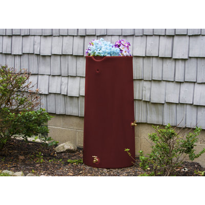 Good Ideas 50 Gallons Plastic Drainable Dual Overflow Planter Rain Barrel
