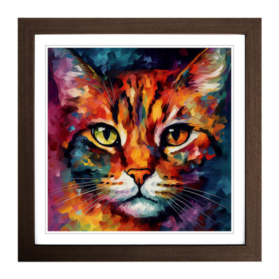 Cat Abstract Art - Framed Print