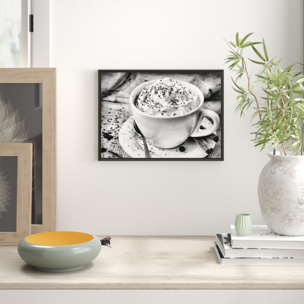 Gerahmtes Wandbild Kaffee mit viel Creme