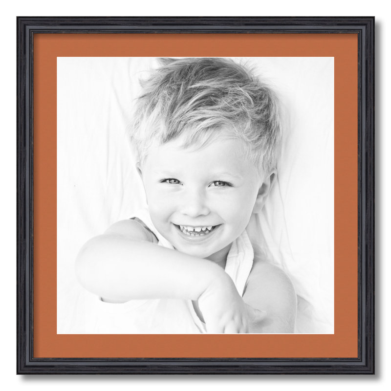 White Matte Picture Frame with Mat, Red/Orange