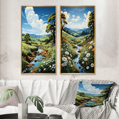 " Countryside River Bend " 2 - Pieces