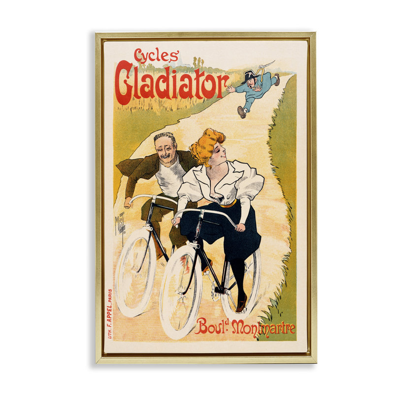 Cadre flottant rétro, affiche de Marcus Jules, H 25 po x l 17 po, Cadre flottant métallique doré