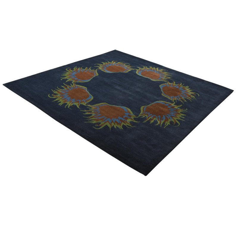 Tapis carré bleu marine Otto