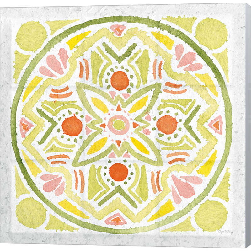 «Citrus Tile III V2» par Elyse DeNeige - reproduction sur toile tendue, H 24 po x l 24 po x P 1,5 po, Toile tendue, Aucun mat