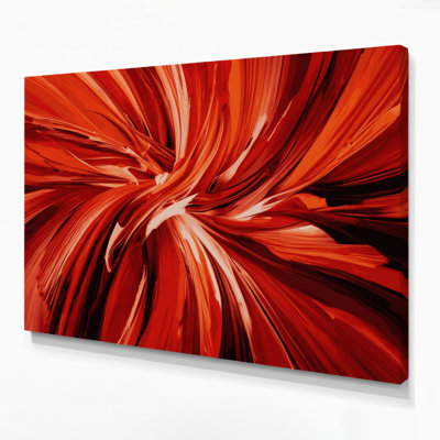 «Lyrical Abstraction 65», art mural sur toile rouge