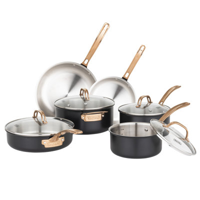 Viking Stainless Steel 3-ply Black And Copper 10pc Set