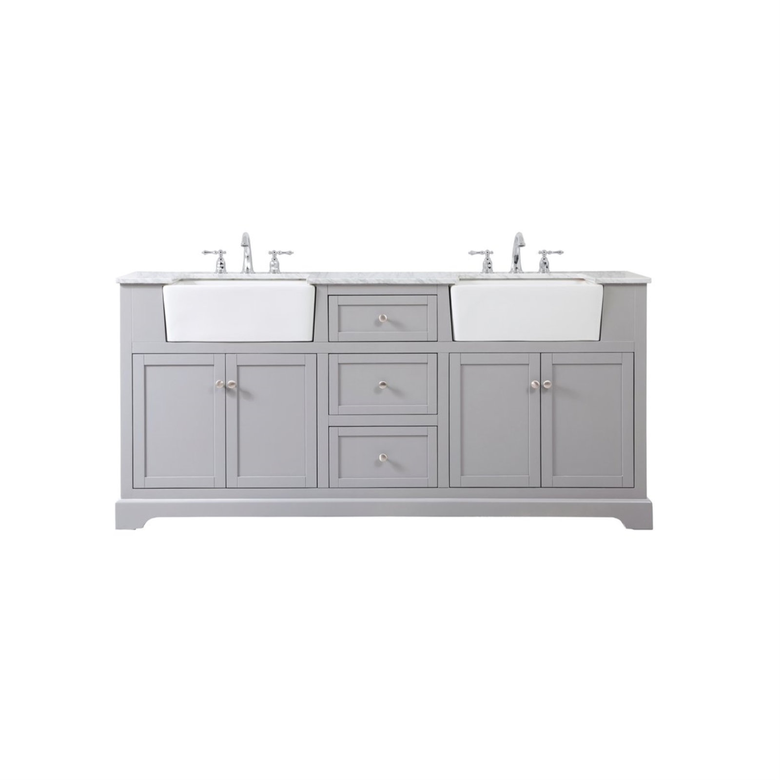 Pardue 72'' Double Bathroom Vanity, Gray