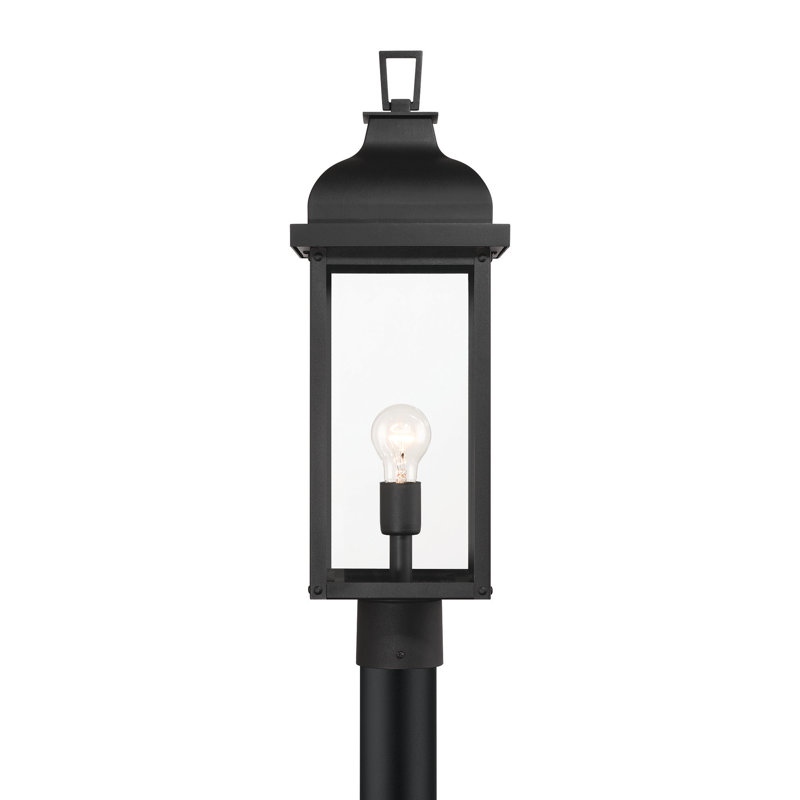 Madrid - 1-Light Outdoor Post-Light - Clear Glass Shade - Black Finish