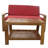 2-Piece Outdoor Teak Acacia Wood Conversation Set - Loveseat & Coffee Table With Red Water-Resistant Cushions, 350Lbs Capacity For Patio, Deck & Backyard-1645667444