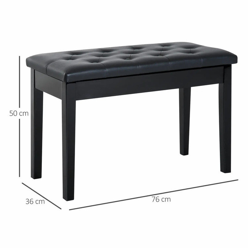 Rubberwood Bench, Black