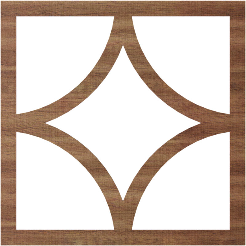 Médaillon de plafond ajouré en bois Statesman, Noyer, H 30 po x l 30 po x P 0,38 po