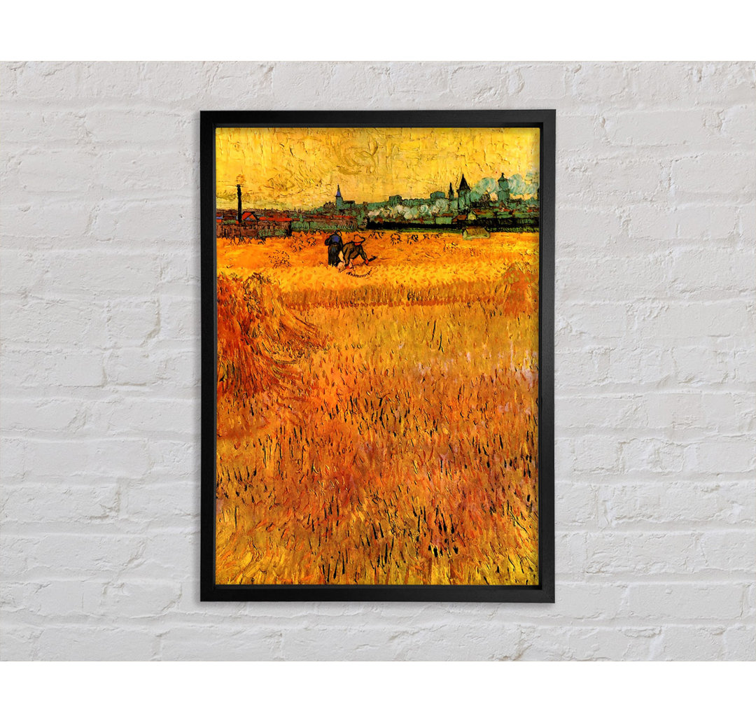 Arles View From The Wheat Fields von Vincent Van Gogh - Einzelbildrahmen Kunstdrucke auf Leinwand