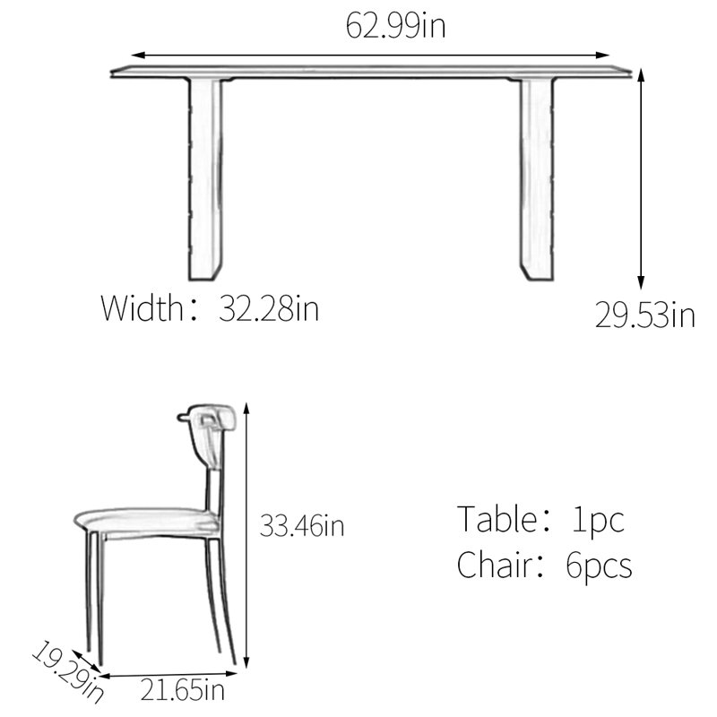 Retro light luxury dining table set
