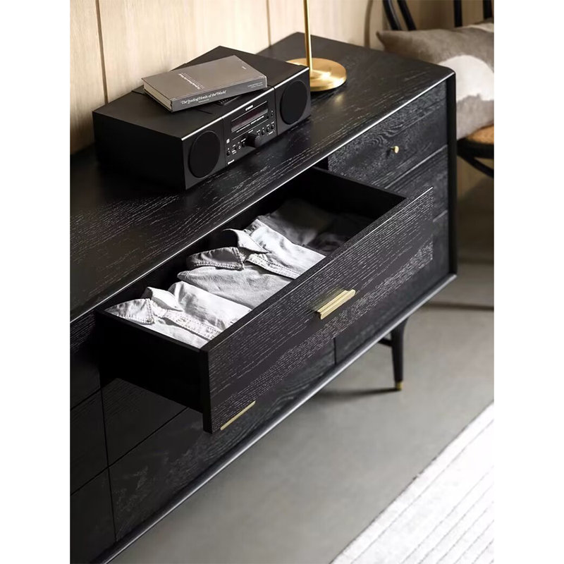 Medieval Simple Small Room Accent Cabinet, Black