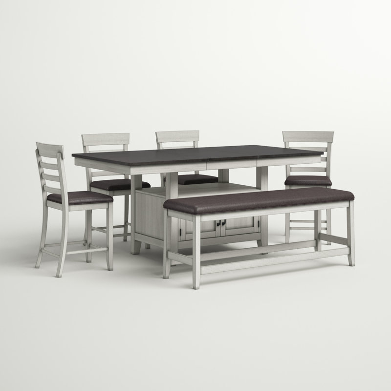 Ensemble de salle à manger extensible à hauteur de comptoir 6 pièces Knauss