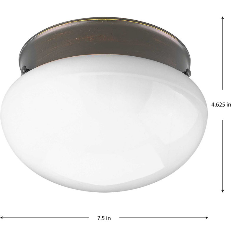Hucksley Glass Flush Mount, Antique Bronze, 4.375" H  x 7.5" Diameter