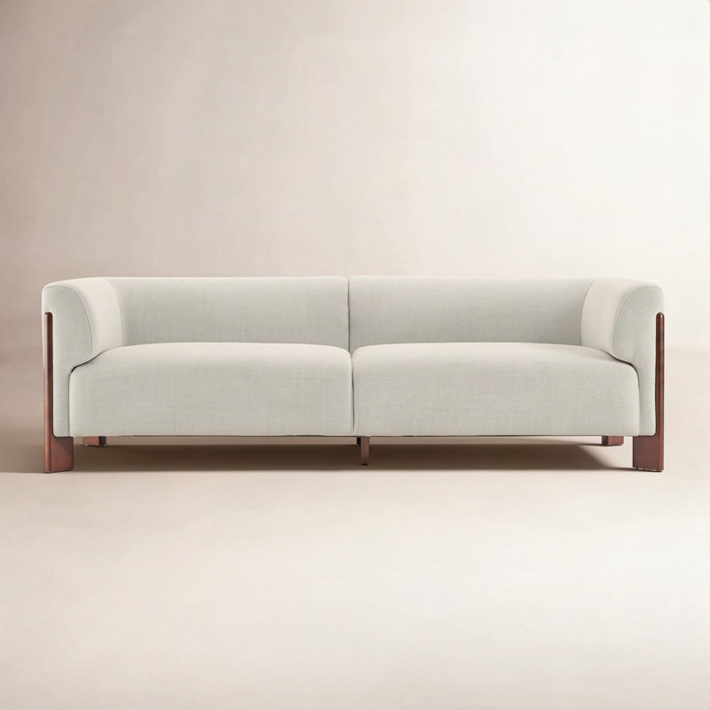 Wanetta 88" Upholstered Sofa, Cream Performance