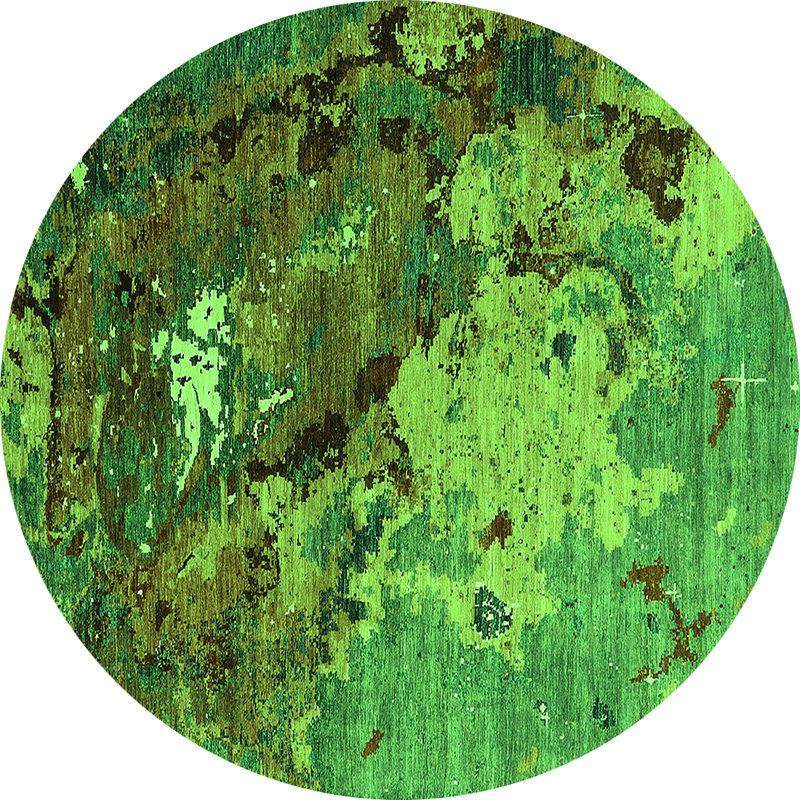 Washable Abstract Indoor Rug, Round 8'