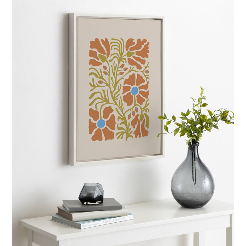 Reproduction d'art sur toile encadrée colorée, rétro et floral par Creative Bunch Studio