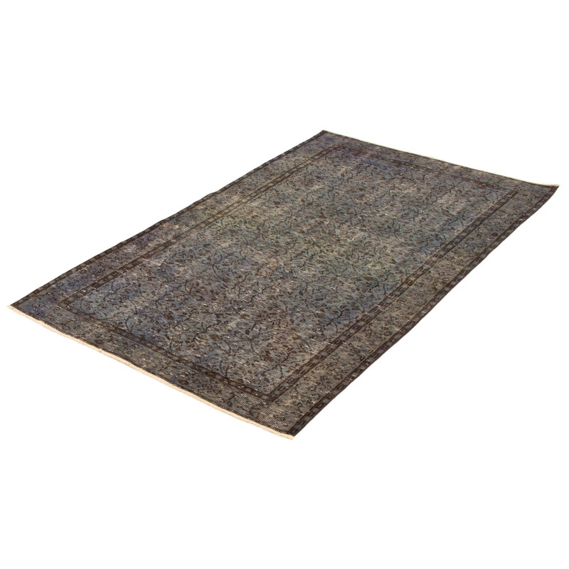 Tapis turquoise à transition de couleur 4 pi 9 po x 7 pi 9 po