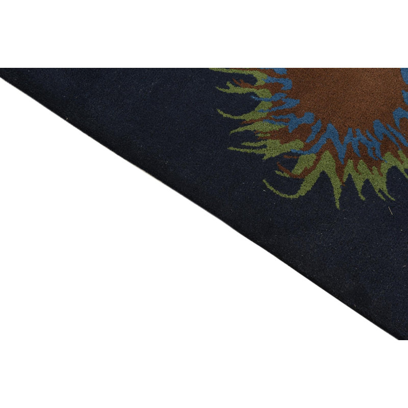 Tapis carré bleu marine Otto