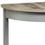 Console demi-lune grise avec tablette pour un couloir élégant de style rustique