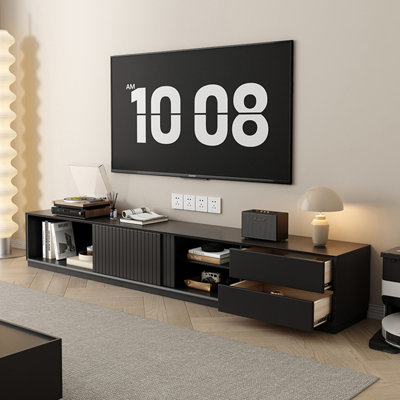 Meuble télé moderne en bois manufacturé noir