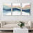 Pastel Watercolor Blue Paint Stroke Abstract Landscape- Framed Canvas Print Wall Art Work Home Decor-119018273-73380129