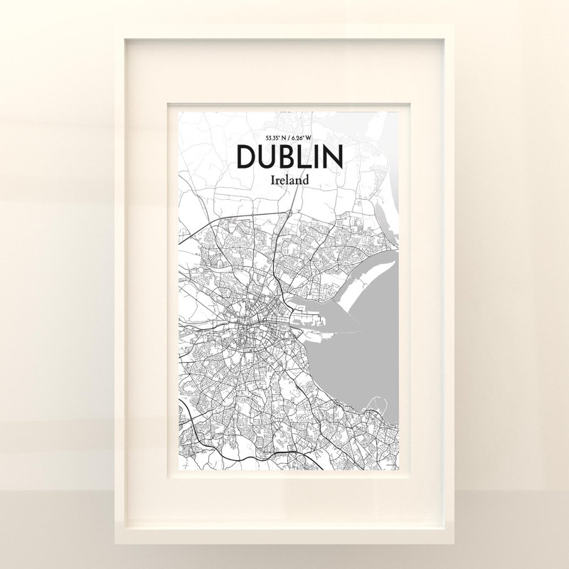 Dublin City Map In Tones - No Frame Print, 36cm H x 24cm W x 0.05cm D