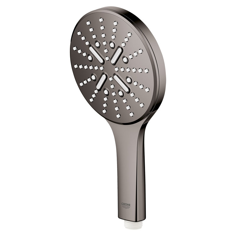 GROHE Rainshower 3-Setting Handheld Shower Head, Rain Jet Settings, 1.75 GPM, Hard Graphite