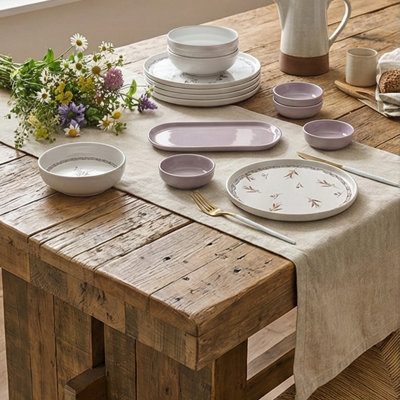 Ceramic Breakfast Serving Set (Set Of 14)