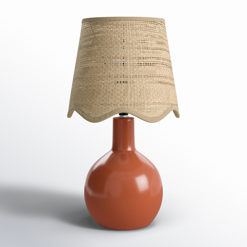 Lampe de table Canvey Maura, Tanné, Orange, H 15 po x l 9 po x P 9 po