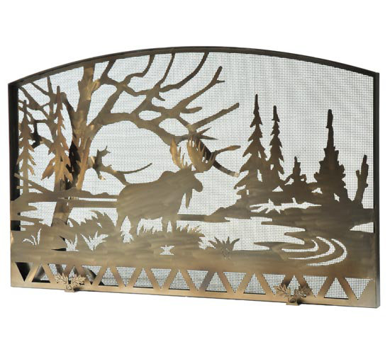 Moose Creek Single Panel Fireplace Screen, 38" H x 61" W x 8" D