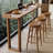 Minimalist Brown Rectangular Solid Wood Bar Counter-299919525