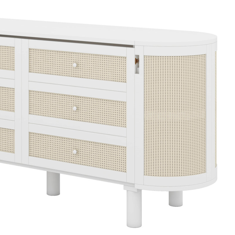 Lit escamotable avec rangement caché et motif tissé moderne, Blanc, Grand lit