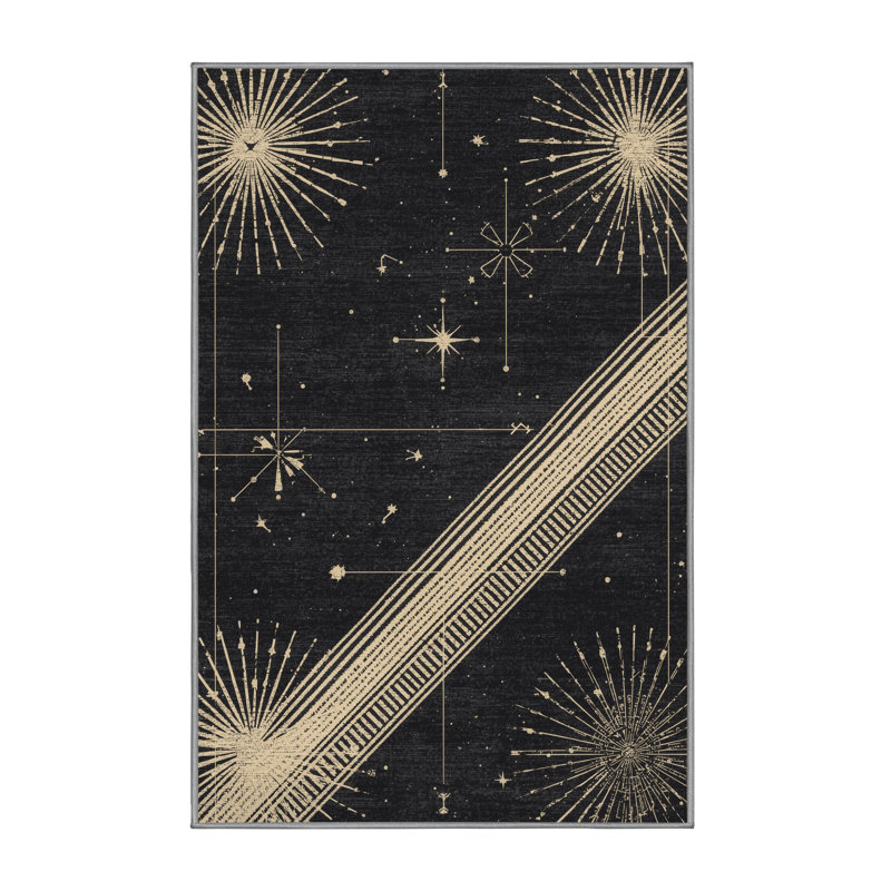 Tapis gris et gris délavé à la machine Pavlo, 2 x 3